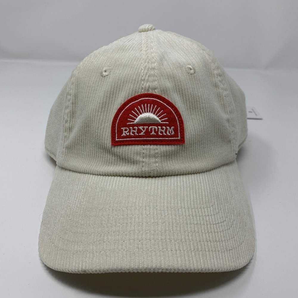 Rhythm Cream Corduroy Cap with Red Sun Patch